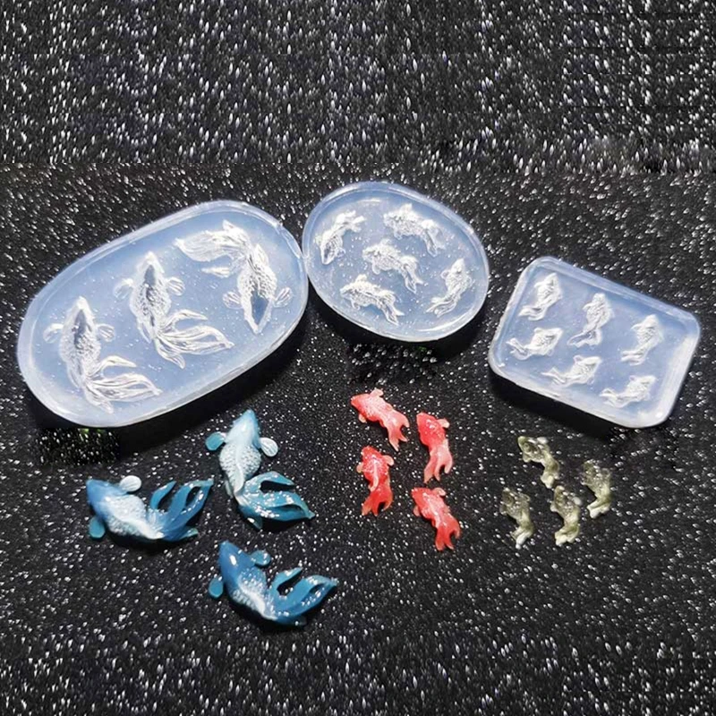 Mini Size Carp Ornaments Studs Earrrings Necklaces Mold Resin Hand-made Goldfish Pendant Mold Jewelry Making Tools