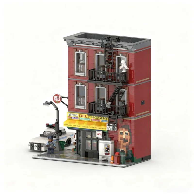 2143pcs MOC Deli Grocery Miles Morales Vs The Spot Super Heroes Toy Model Festival Gift Building Blocks Construction Idea