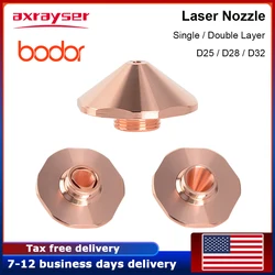 Boquilla Bodor, boquillas de corte láser, todo tipo D25 D32 D28 H15 para máquina de fibra CNC Precitec Bodor, calibre doble/único 1,0-5,0