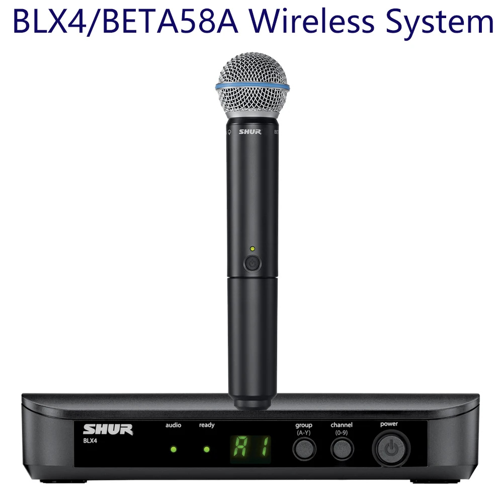 BLX24 B58 Wireless Vocal Microphone BLX4 BETA58A UHF System Kit Handheld Mic For Karaoke Stage Performanc Church Speech