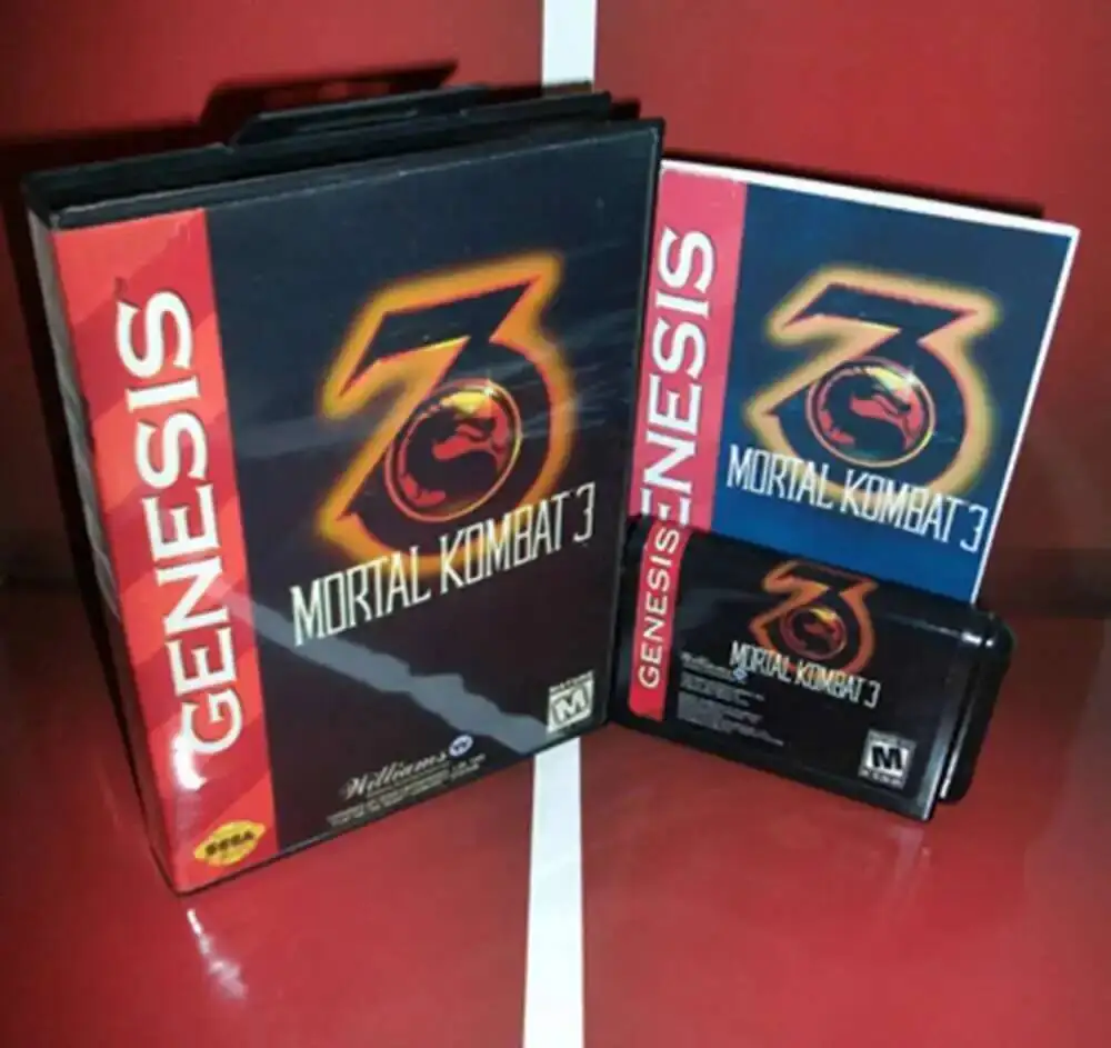 Mortal Kombat 3 com caixa e cartucho manual para cartão de jogo Sega MD de 16 bits sistema Megadrive Genesis