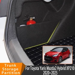 Auto Accessories For Toyota Yaris Mazda2 Hybrid XP210 2020~2025 Organizer Trunk Side Partition Trunk Interior Storage Box Parts