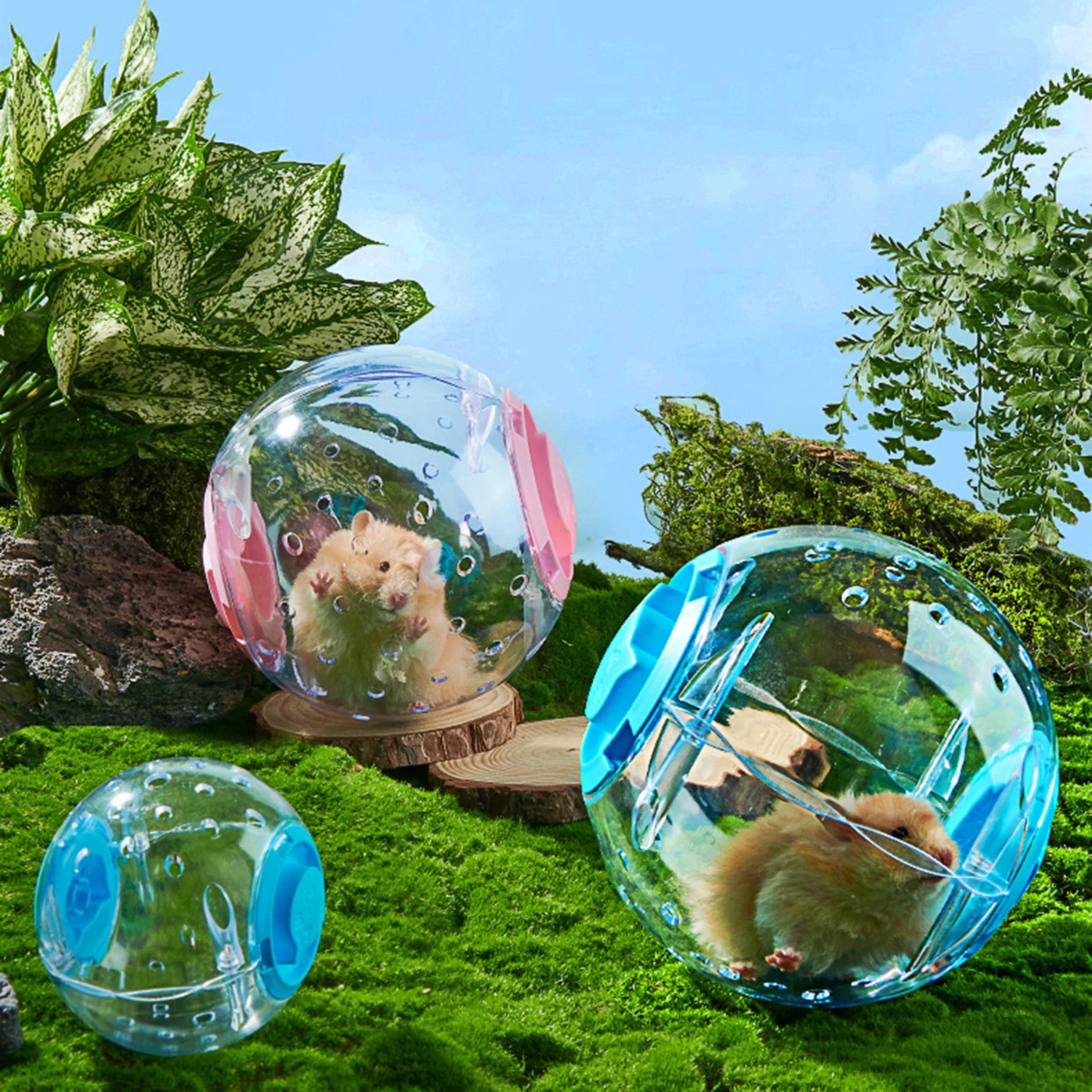 18cm Hamster Exercise Ball Gerbil Ball Wheel Hollowed Out Multifunctional Accessory Easily Install Transparent Small Animal Toy