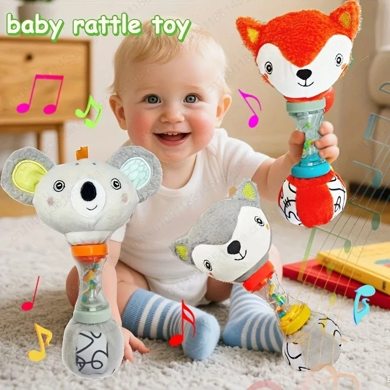 Baby-Rasselspielzeug für 0–6 Monate – sensorischer Beißring und Greif-Trainingsstab, Entwicklungsspielzeug für Neugeborene, Handgerät für die frühe Babybildung