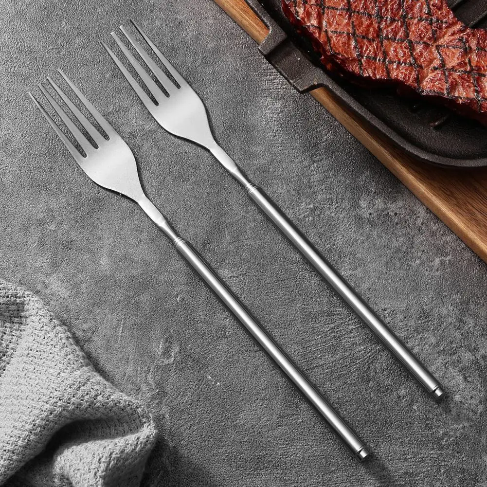 Stainless Steel Fork Spoon Retractable Fork Spoon Telescopic Stainless Steel Bbq Cutlery Set for Outdoor Camping for Picnics