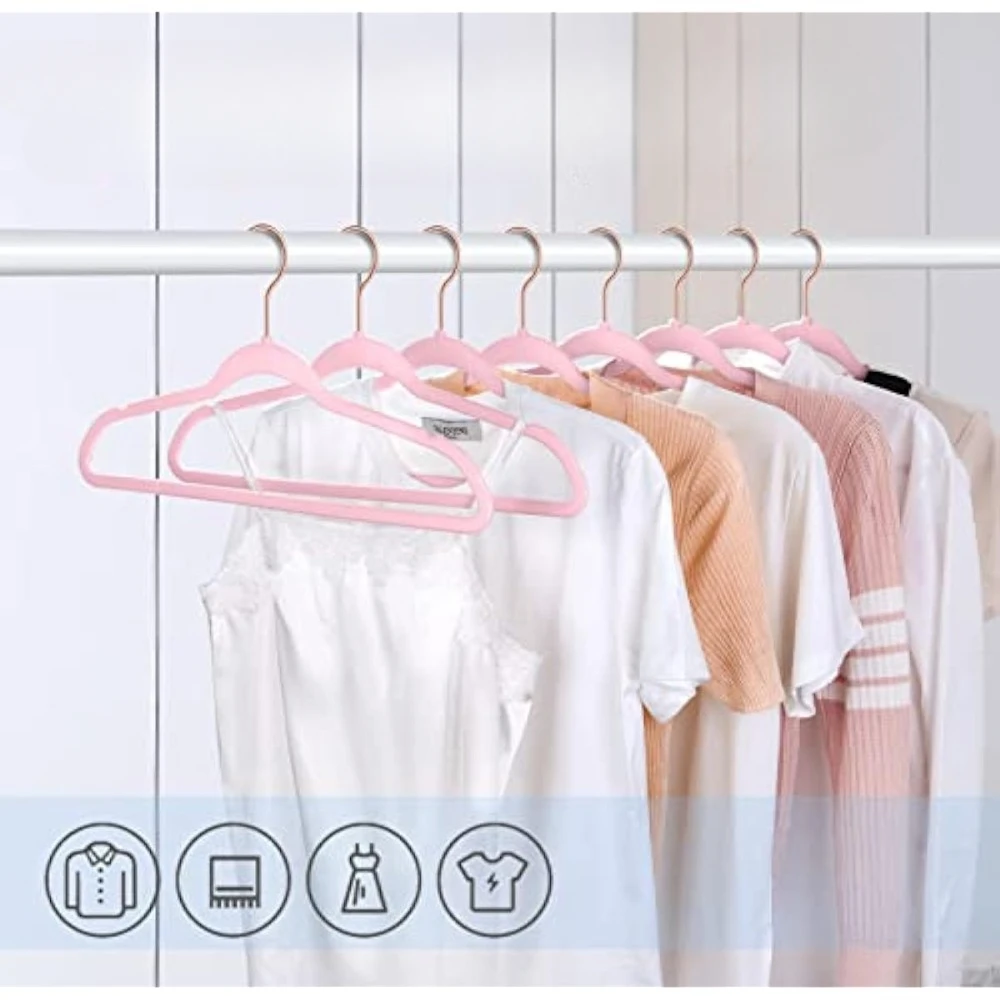 Non-Slip Velvet Suit Hangers 10 Pack Ultra Thin Space Saving Coat Hanger and Heavy Duty Clothes Hangers Hold Up-to 10 Lbs