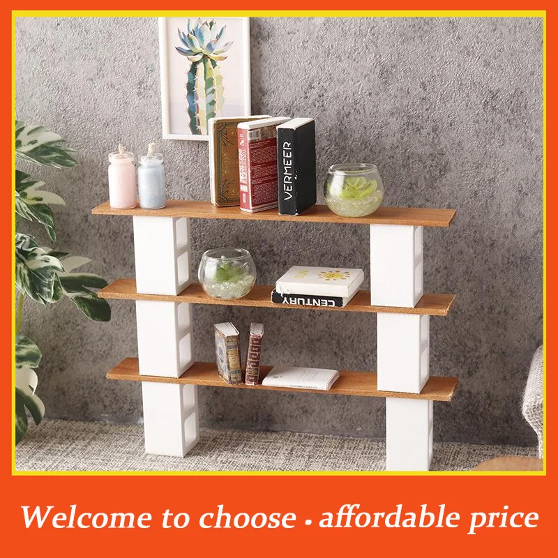 

[]1/12 Dollhouse Miniature Display Shelf Storage Rack Dollhouse Furniture Model Dolls House Decor Accessories Pretend Play Toy