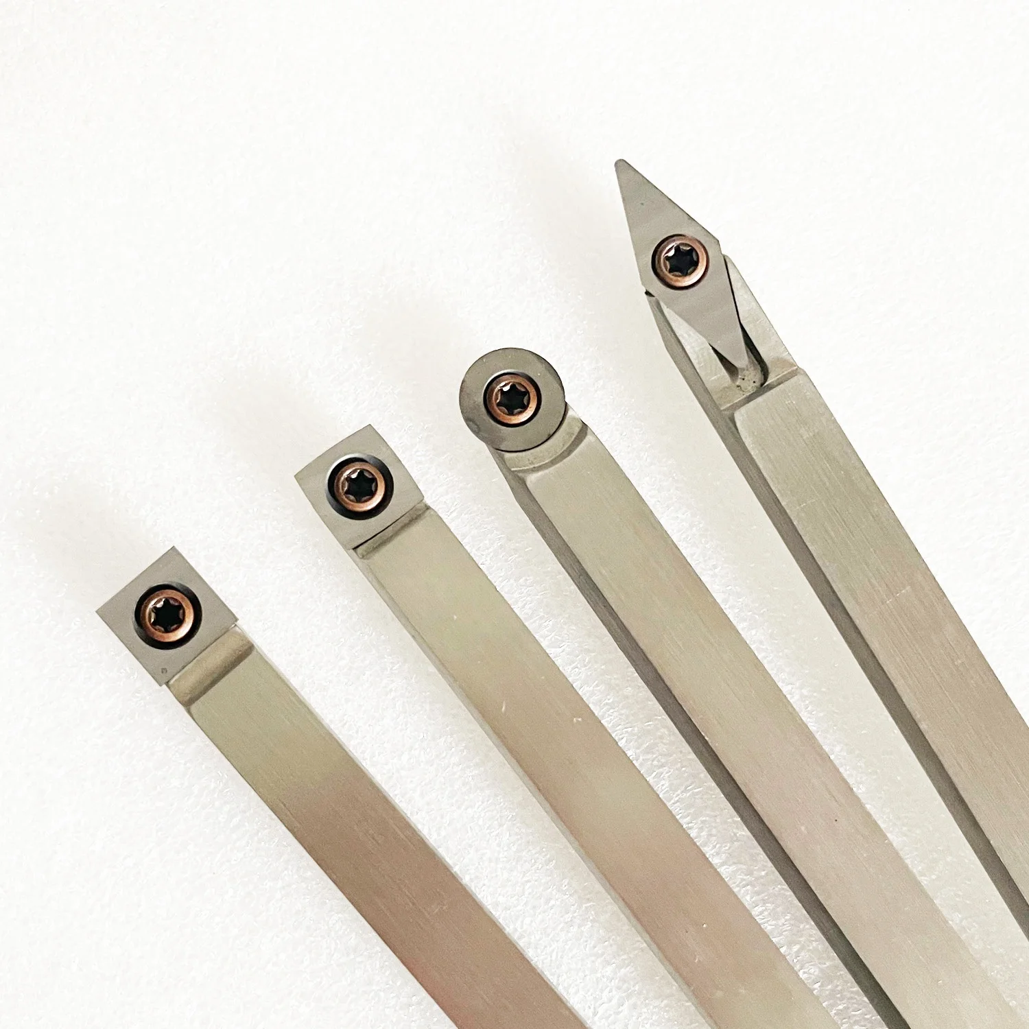WC60 Premium 6 PCS Collet Woodturning Chisel Tool Set Carbide Cutters Anodized Aluminum Alloy Handle 1 Year
