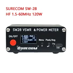 SURECOM SW-28 SWR Power Meter HF 1.5-60MHz 120W M Type Connector for Two Way Radio Walkie Talkie