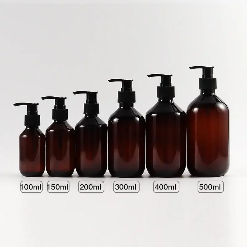 100/200/300/400/500ml Empty Pump Refillable Bathroom Shampoo Shower Gel Bottles Dispenser Kitchen Dish Plastic Liquid Container