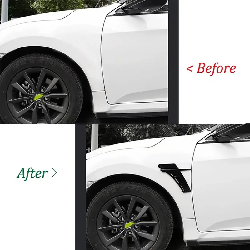 1 Set For Universal ABS Carbon Look Front Fenders Side Air Vent Trims Covers Front Bumper Air Vent Car Bodykit