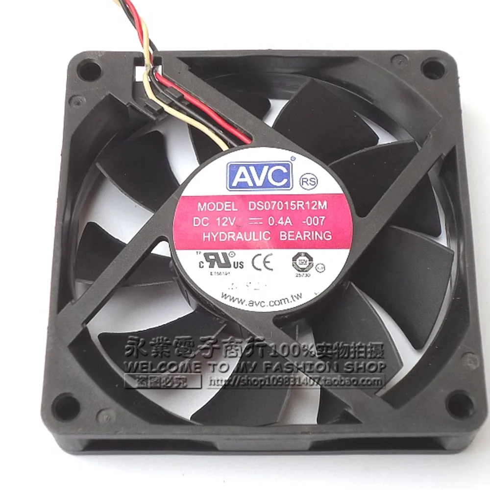 Voor Avc Ds07015r 12M 3 Draden Temperatuurregeling Cpu Koelventilator Dc 12V 0.4a 7015 70*70*15Mm 7Cm 70Mm