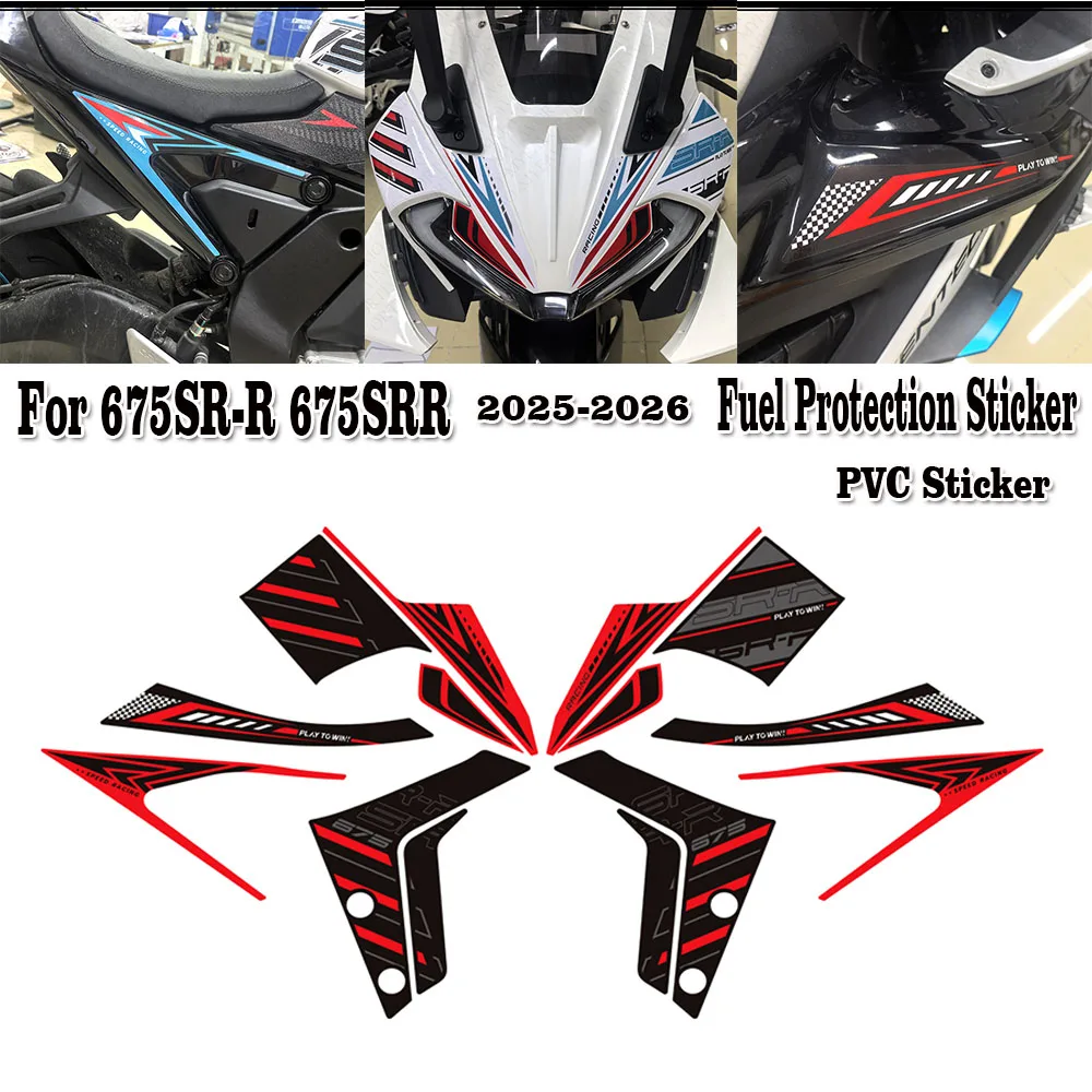 Motorcycle For 675SR-R 675SRR 675 SR R 675SR 2025 2026 Tank Knee Pad Grips Gas Fuel Oil Protector Sticker