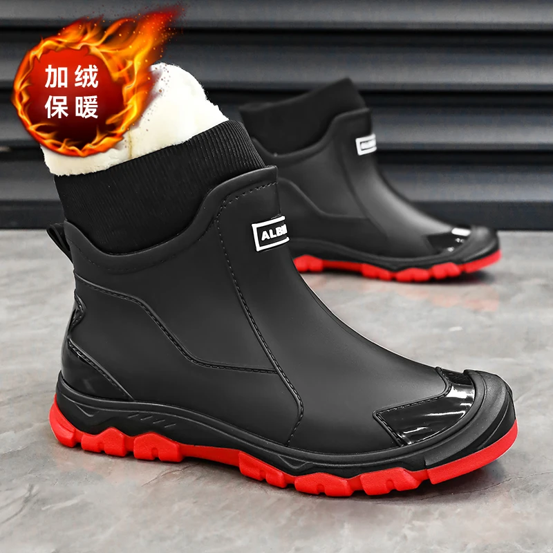 Unisex Winter Rain Boots Outdoor Warm Snow Shoes Winter Outdoor Walking Car Washing Fishing Boots Couple Men's Women's Shoes