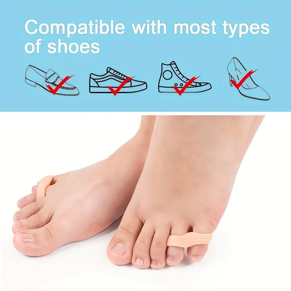 2 Comfortable Little Toe Separators, Double-Hole Design, for Daily Use, Durable and Reusable Toe Separators, Suitable for Both Men and Women