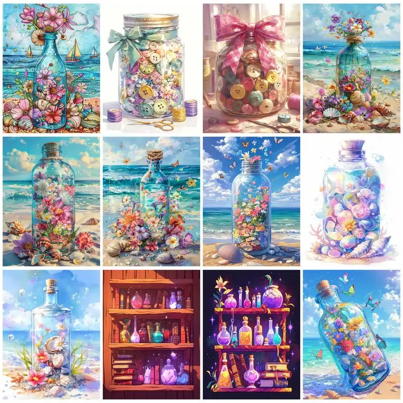 

RUOPOTY-Pictures By Numbers Painting Water Bottle Art Supplies Watercolor Acrylic Coloring By Numbers Handmade Personalized Gift