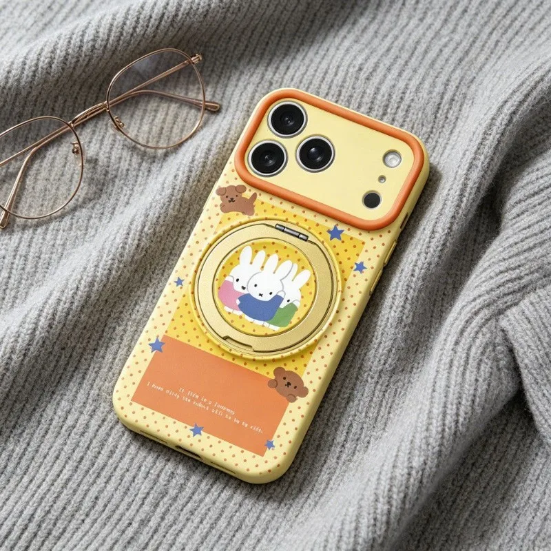 Cartoon Kawaii New Applicable To Apple 18 Phone Case Anti-fall 17 16 Phone Holder Wear-resistant Anti-scratch Good Quality Miffy