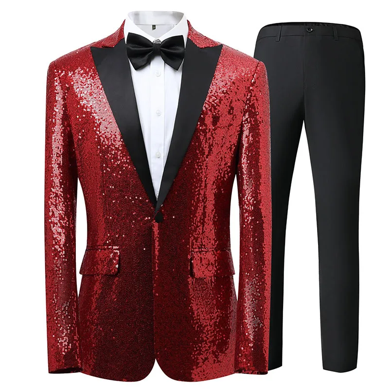 

k371New men's suit set stage performance men