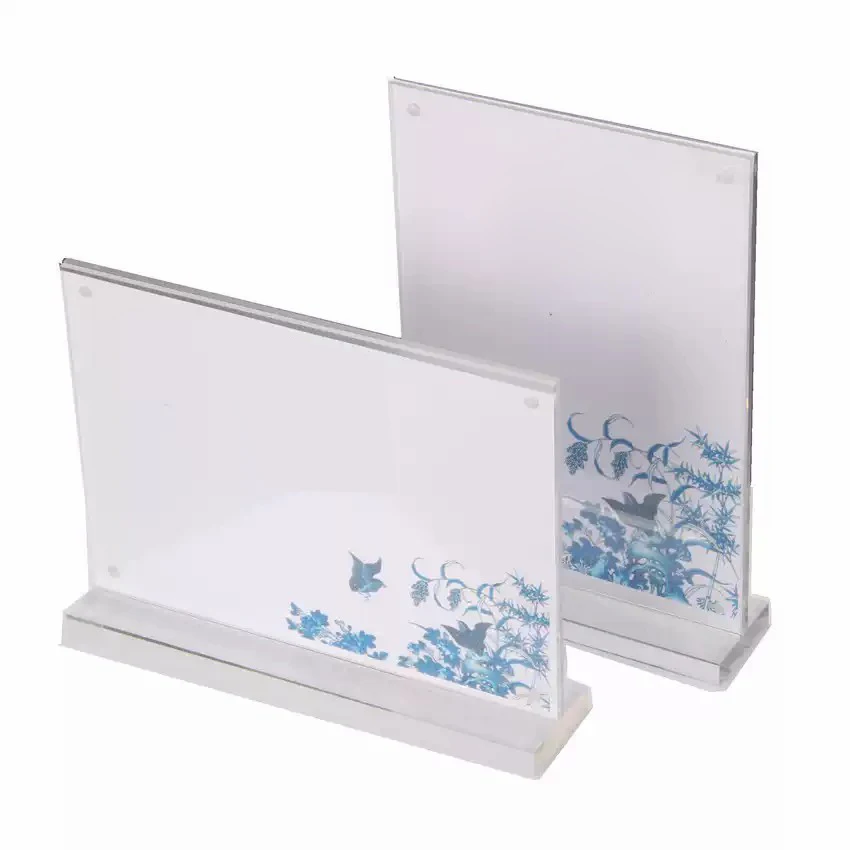 Présentoir de menu de table en acrylique transparent, porte-enseigne debout, double face, bureau, restaurant, réunion, 1 pièce