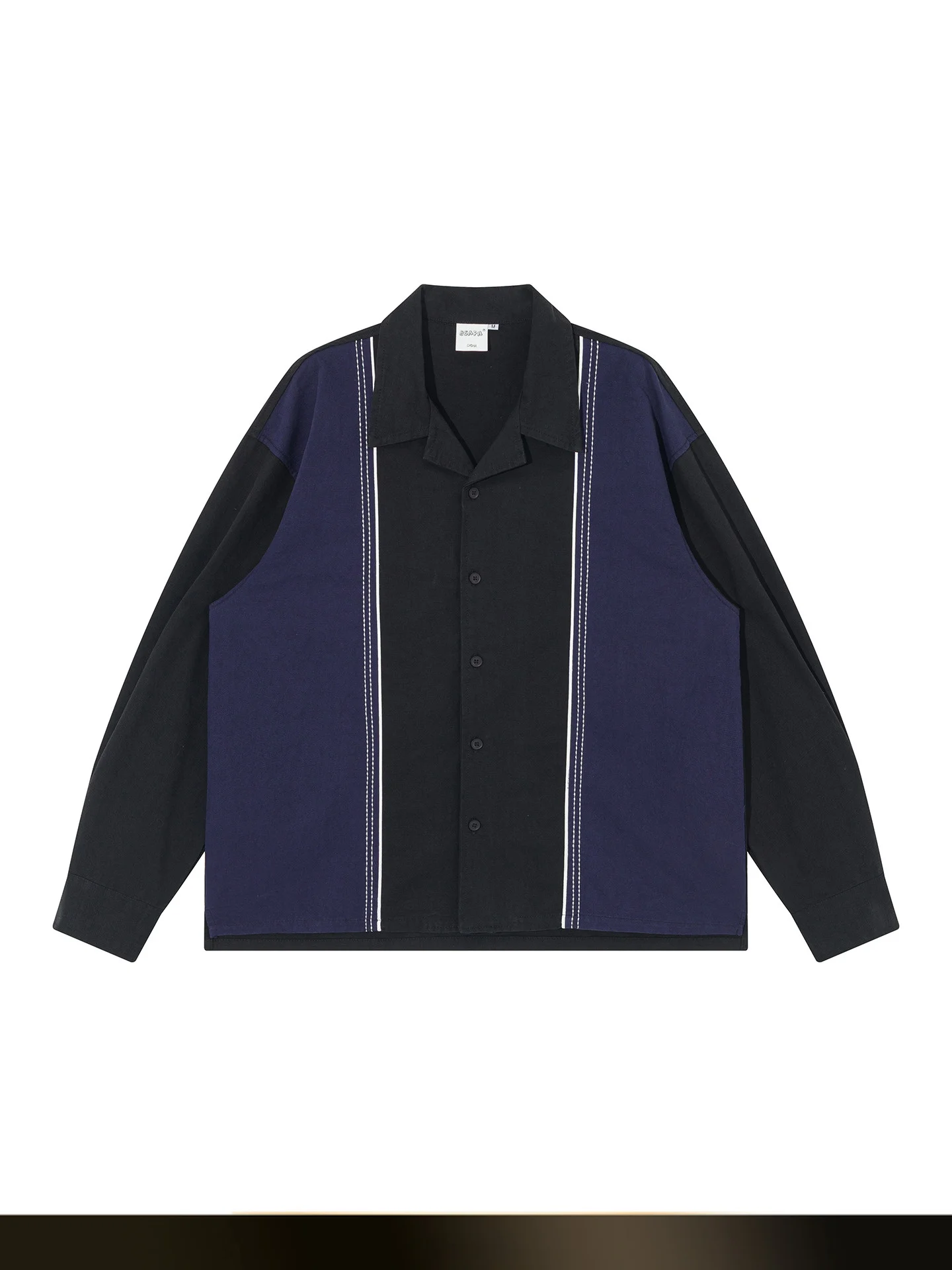 

Retro Waed Color Blo Cuban Collar Loose Casual irt Men's Autumn New Sle Workwear Cotton Long Sve Button up irt