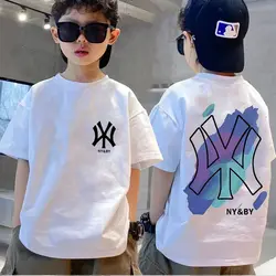 Childrens Pure Cotton T-shirt Luxury Brand  Print T-shirt O-neck Short Sleeve Kids Clothes Boys Clothes Girls Clothes Teenagers