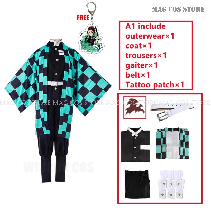 Kamado Anime Tanjiro Cosplay Demon Slayers Cosplay Costume Wig Mask Hashira Kimono Cloak Halloween Uniform Adult Kids Suit