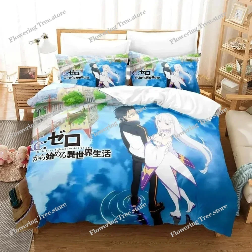 ReZERO -Starting Life in Another World Bedding Set Single Twin Full Queen King Size Bed Set Adult Bedroom Duvet Cover Sets