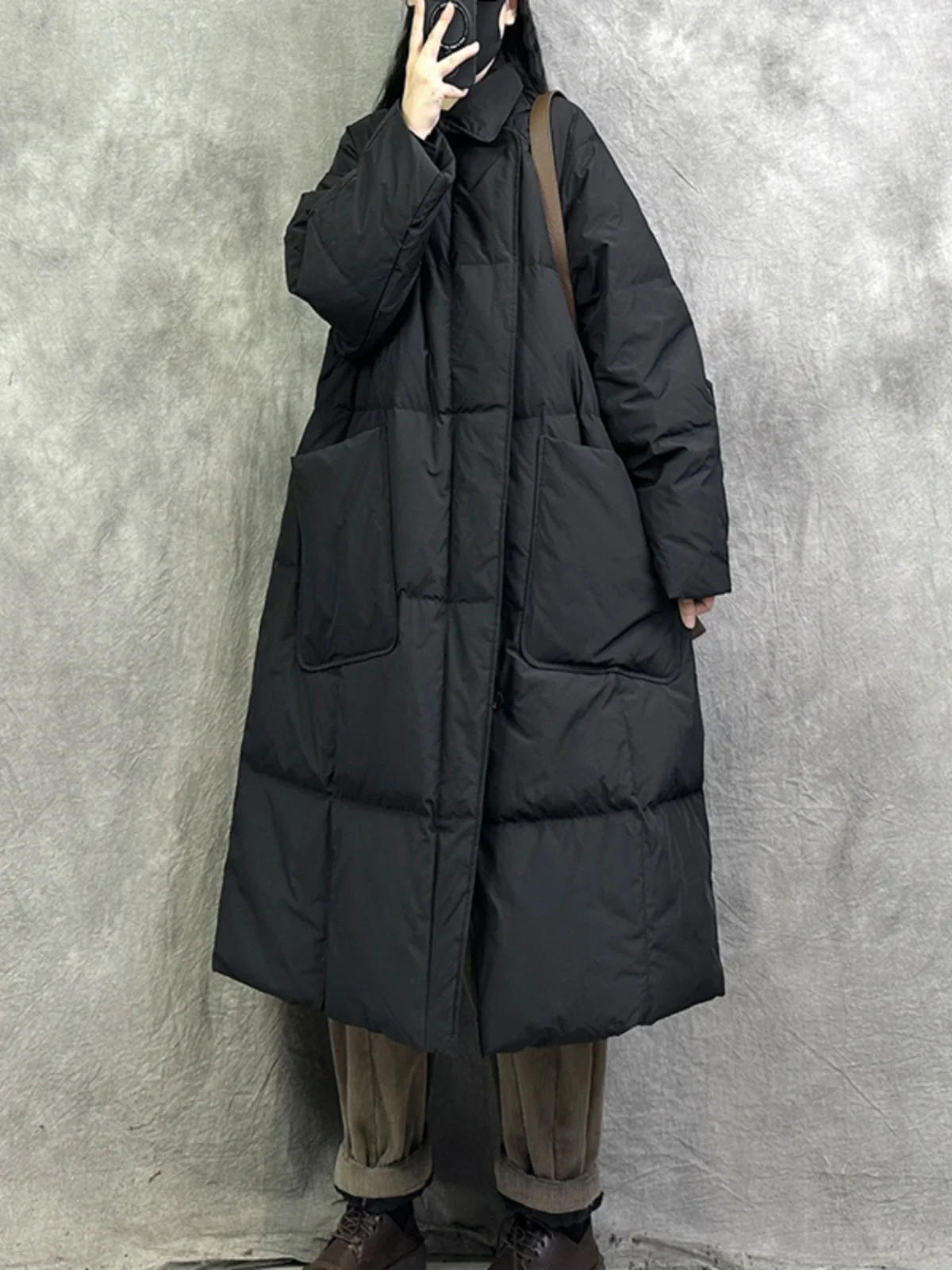 

Thiened down Cotton Jaet Women's Mid-Length Winter Faion Warm Large Size Trendy Coat Long Sve Cotton Outerwear