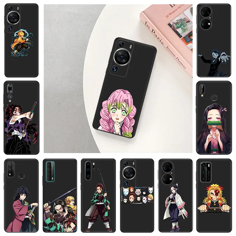 Phone Case For Moto G50 G51 G60 G71 G31 Edge 20 30 40 G73 Huawei P40 P30 P20 P-Smart Demon Slayer Cartoon Matte Anti-Drop Cover