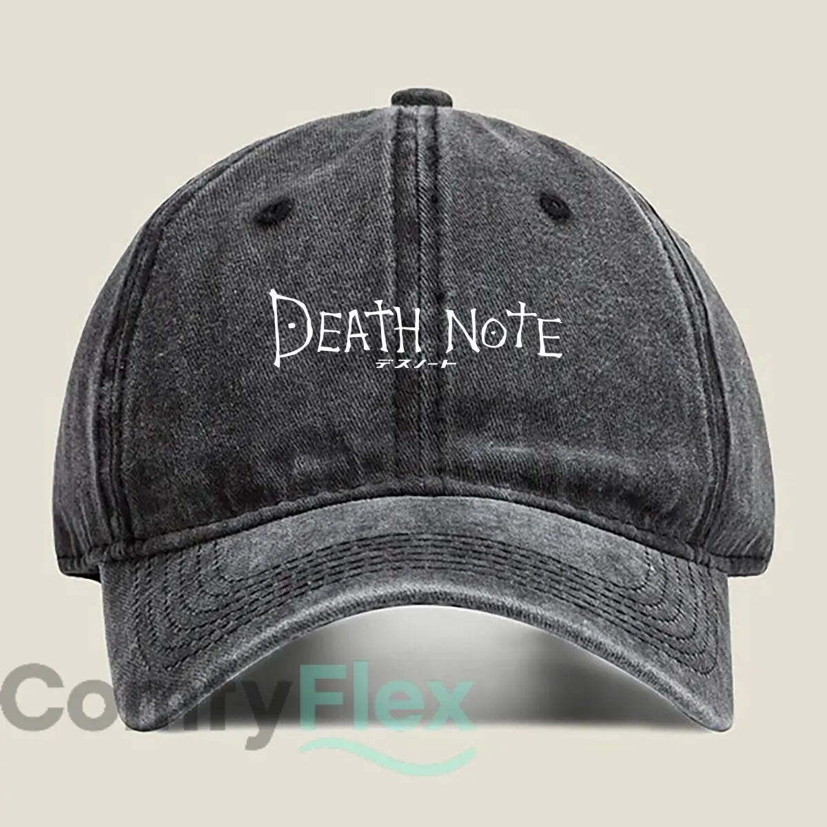 Death Note Text Logo Fashion Washed Baseball Cap Hat Outdoor Activities