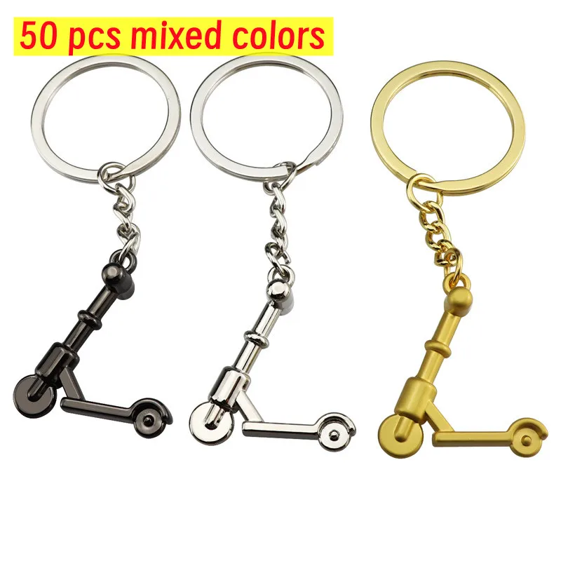 50 pcs Electric scooter keyrings men's and women's pendant Children Party Gift Jewelry keychain