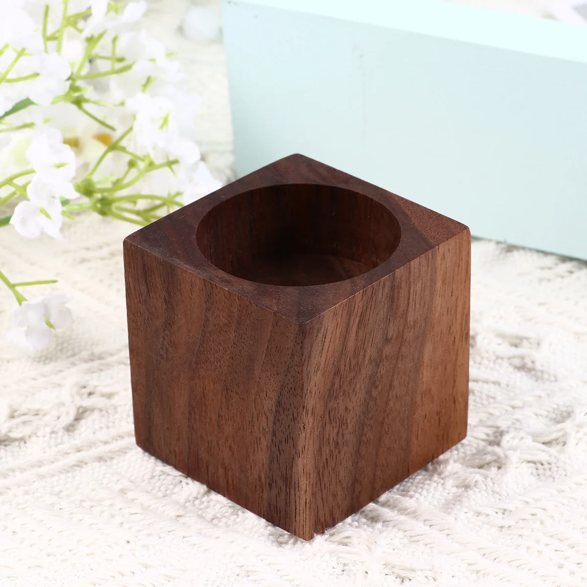 

Wooden Candlestick Black Walnut Mini Solid Wood Table Candlestick For Home Decor Dining Room Decoration Creative