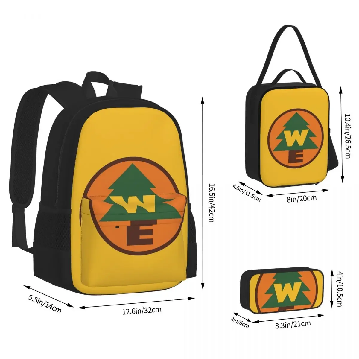 Wilderness Explorer Logo Backpacks Boy Girl Bookbag Children School Bags Cartoon Kids Rucksack Lunch Bag Pen Bag Three-Piece Set