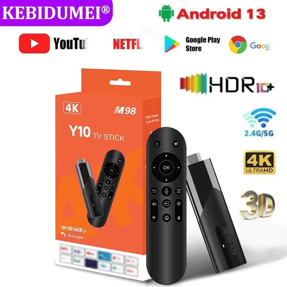 ATV Mini TV Stick Android 13 WiFi 2.4G 5G Dual WiFi Bluetooth 4.2 Voice Remote Smart TV Box Quad Core Cortex A53 Netwerkspeler
