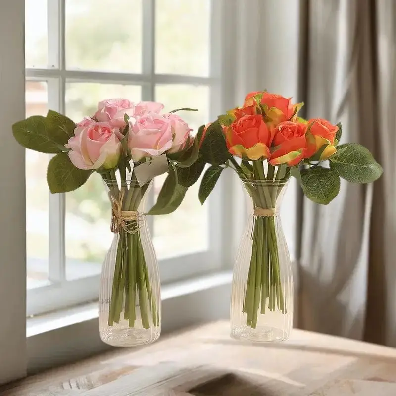 1PC Plastic Nordic Transparent Crystal Flower Vase Hydroponic Plant Container Durable For Home Living Room Desk Decor