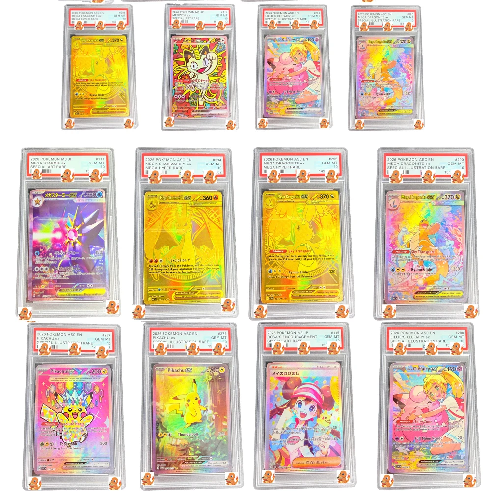 DIY 1pcs/set Pokemon PSA Pikachu Ex Lillie Giovanni Self Control Collect Signature Trading Flash Card Anime Cartoon Gift