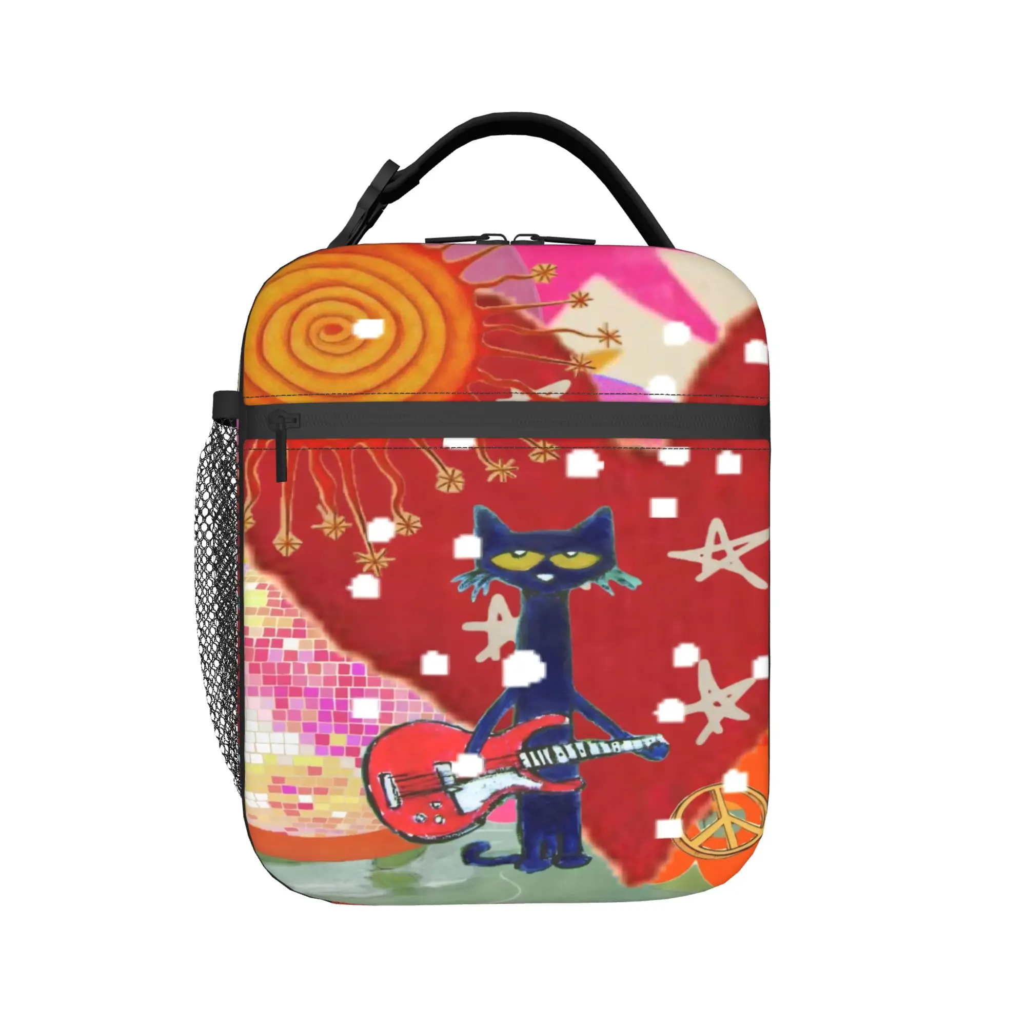 Pete The Cat Insulated Lunch Bags for Men Women  Food Container Portable Cooler Thermal Lunch Boxes For Picnic