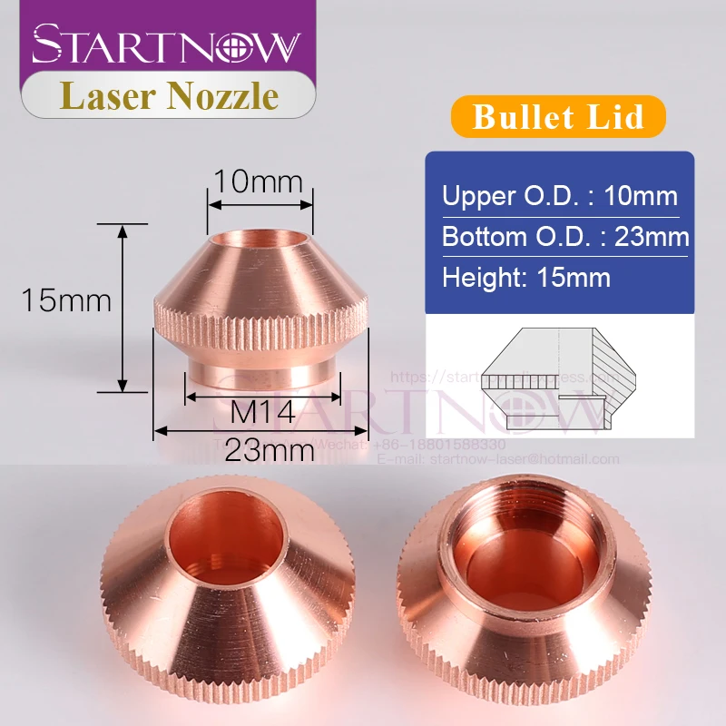 Startnow CINCINNATI Lasermech Laser Cutting Nozzles With Lid Base Bullet Jet Single Double 1.2 1.5 For Fiber Laser Machine Head