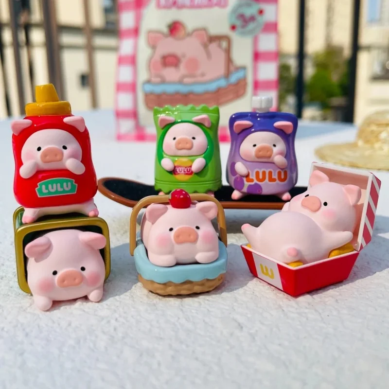 جديد حقيقي لولو الخنزير نزهة سلسلة الحفلات حقيبة أعمى Kawaii سطح المكتب الحلي الفتيات الهدايا العصرية اللعب المقتنيات الجميلة