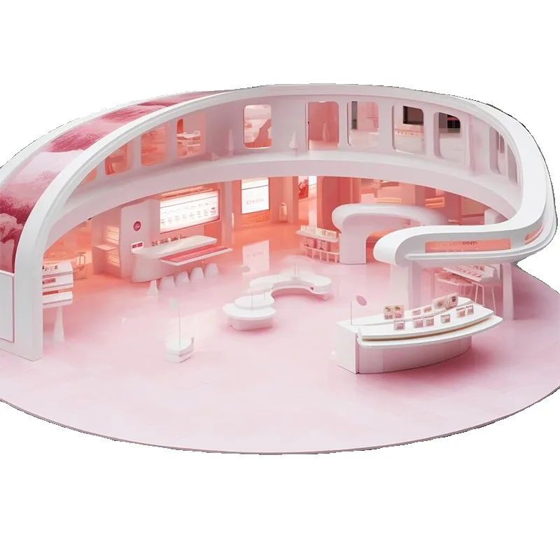 custom.Meichen Duty--Up Display Cabinet Cosmetics & Skin Care Glass & Metal Exhibition Table Showcases Retail St