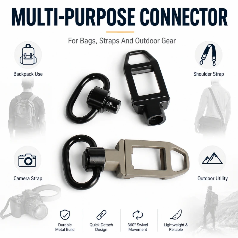 Multi‑Function Quick‑Detach Hardware Rotatable Lanyard Buckle Compatible With 20mm Rail Outdoor Daily Hanging Accessory