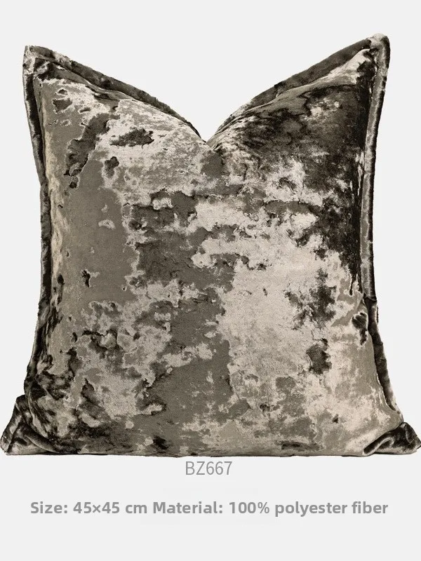 

Винтажная медная золотая бархатная подушка с ледяным цветком, домашний диван, декоративная Cuion, модель виллы, образец комнаты, квадратная подушка 50 см