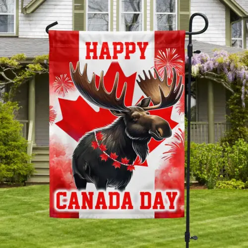 Happy Canada Day Moose Flag Garden Flag AAL HHM WZZ yyi