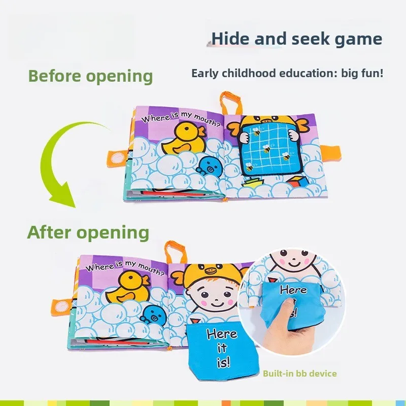 

Интерактивная тканевая книга «Кук-Кук» для развития детей, игрушка для совместных игр родителей и детей, безопасная, моющаяся, развивающий набор для раннего обучения