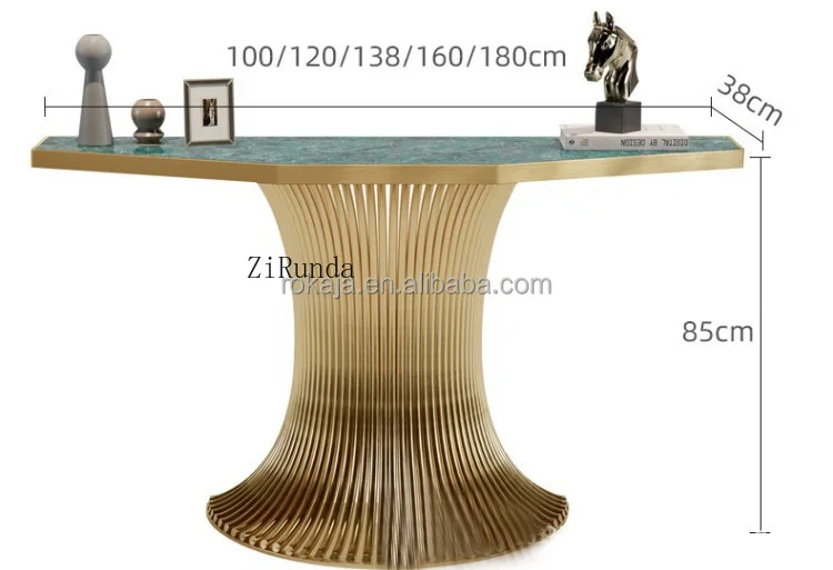 Unique Design Console Table Gold Stainless Steel Base Decorative Table Living Room Furniture view 6