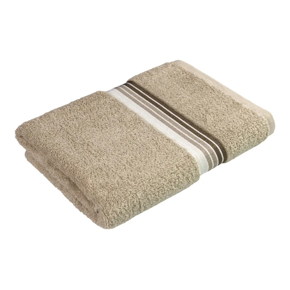 100% Cotton Bath Towel, Super Soft and highly absorbent Basic Striped Premium Bath Towel for Bathroom, Hotels, Spa and Gym – Tan image 3