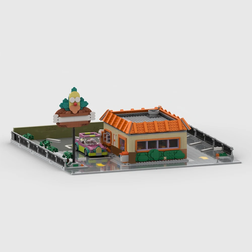 

899PCS MOC City Hamburger Shop Building Modular Parking Lot Expansion 10352 Model DIY Assembly Toys Children Boy Birthday Gift