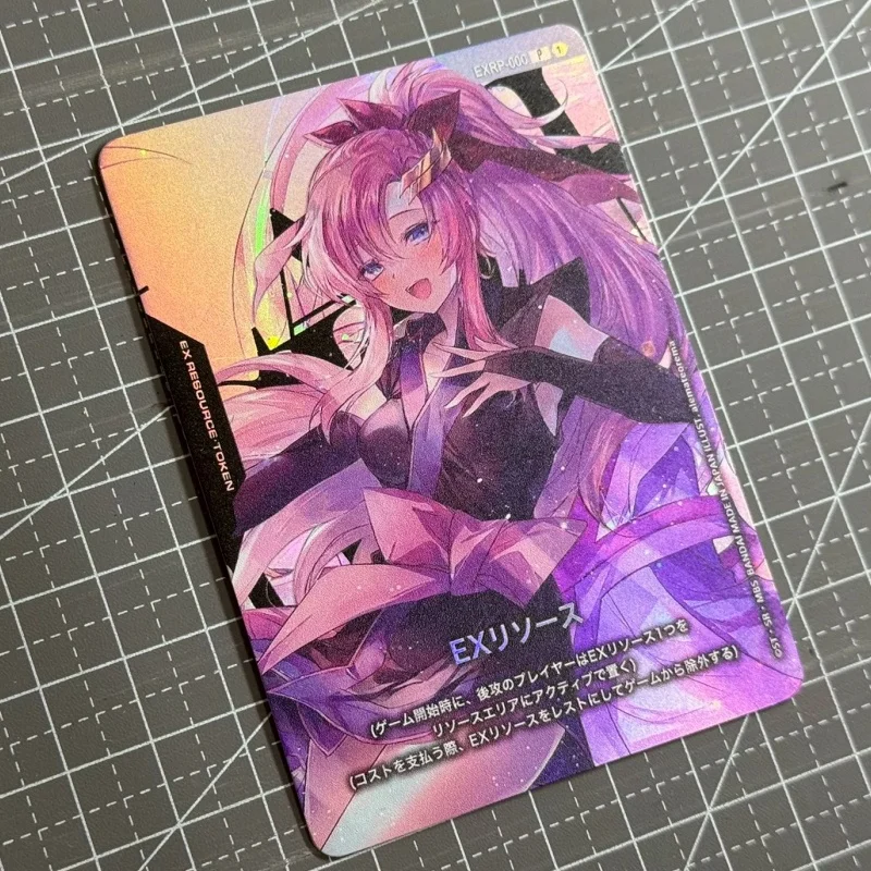 Suitable for Gundams DIY Lacus Clyne Black Dress EX Resource Token Card Double-sided Frosted Fan Game Collectible Card Toy Gift
