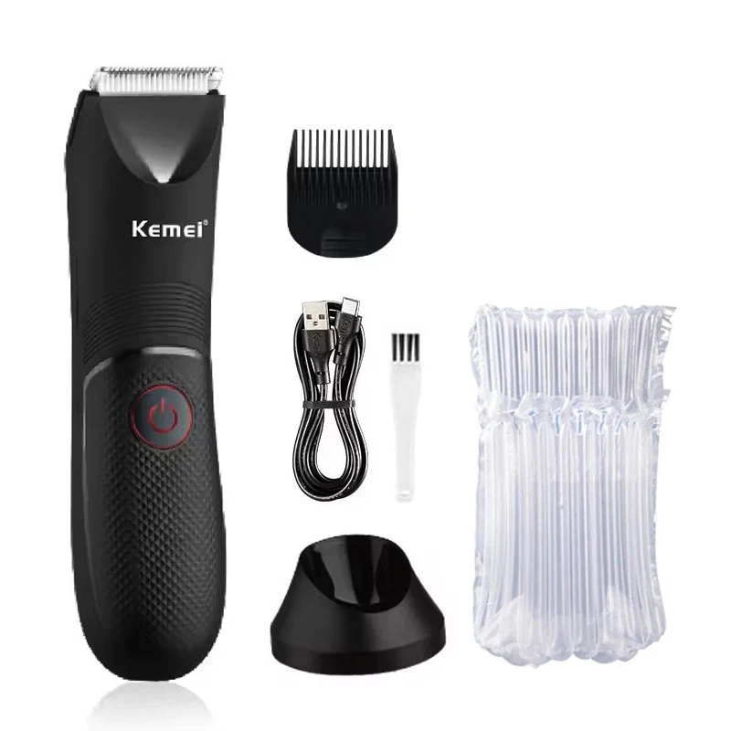 Kemei KM-1838 Trimmer voor schaamhaar, met keramisch mes, waterdicht, nat en droog te gebruiken, voor schaamhaar, oksels en lichaamshaar, hygiënische scheerapparaat