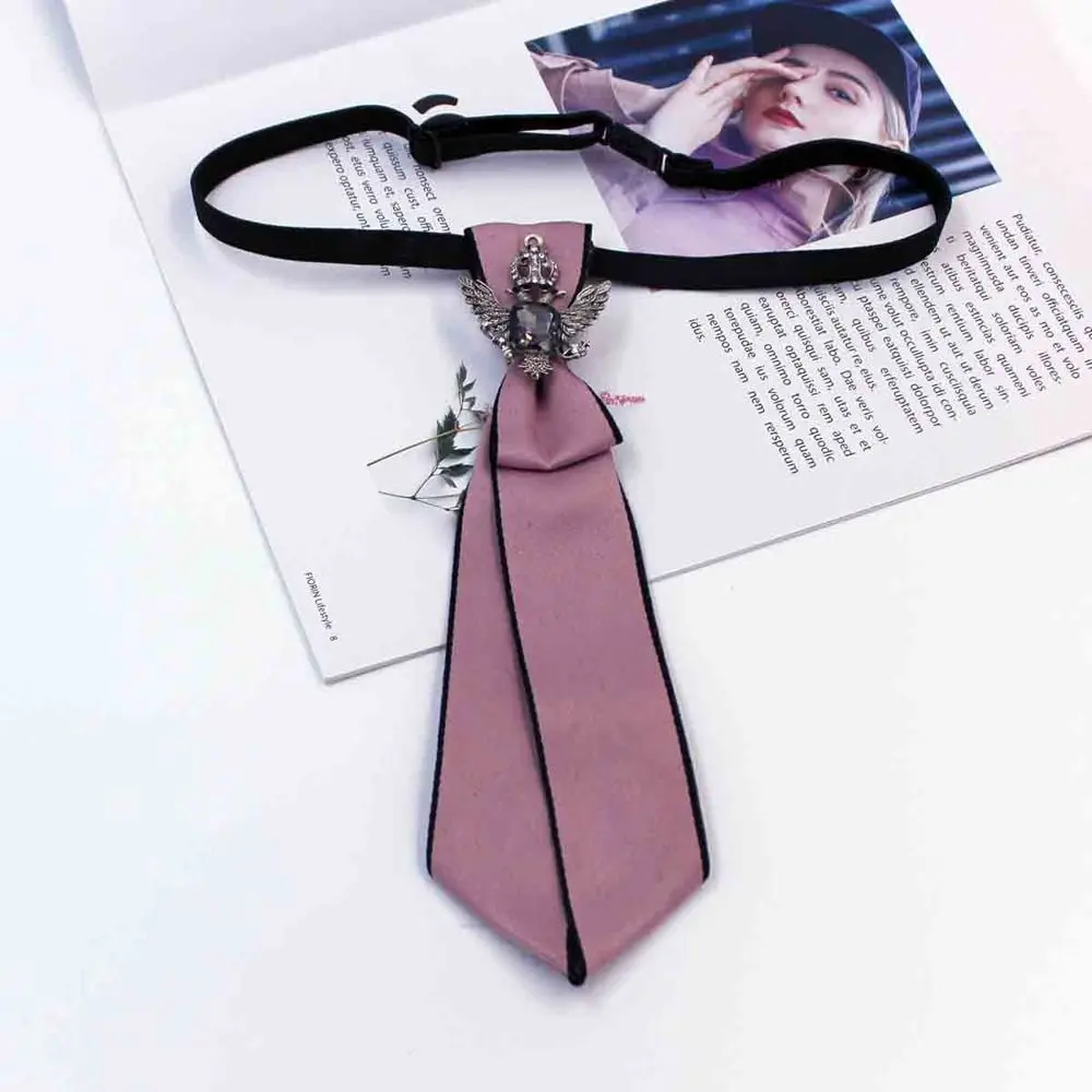 Accessory Rhinestone Streetwear Ties Crystal Wings Lattice Women Bow Neckties Tassel Chain Children Neckties Men Neck Ties